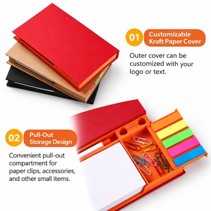 Kraft Memo Pad & Sticky Note Set