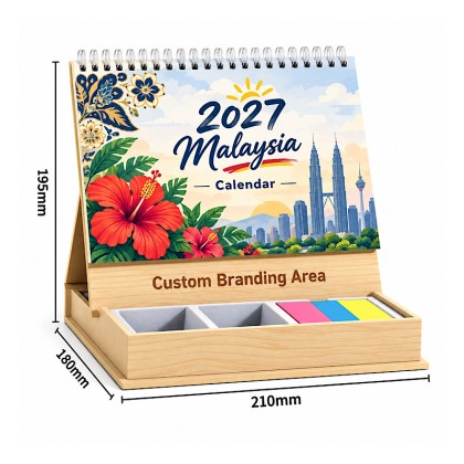 Wooden Desk Calendar Organizer