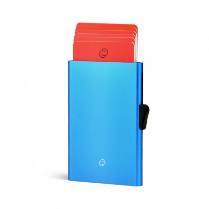 C Secure Aluminium Card Holder Blue