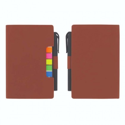 Small Pocket PU Notebook With Pen & Sticky Note