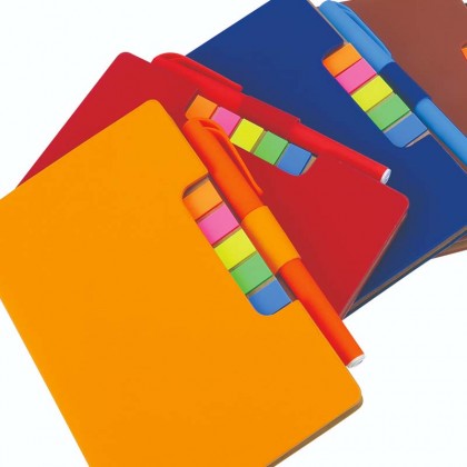Small Pocket PU Notebook With Pen & Sticky Note