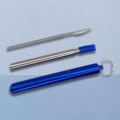 Expandable Straw With Casing Keychain