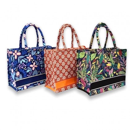 Canvas Floral Bag Tote Bag
