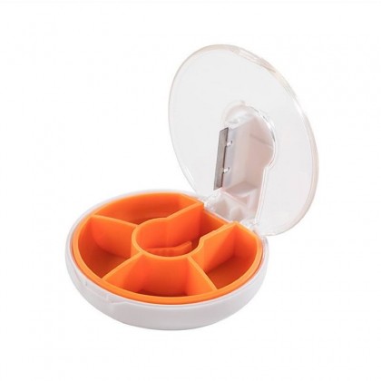 Portable Pill Storage Box With Cutter
