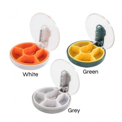 Portable Pill Storage Box With Cutter