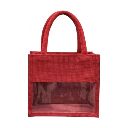 Mini Jute Bag With Window