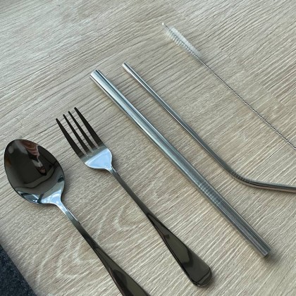 Travel Cutlery Set With Velvet Pouch