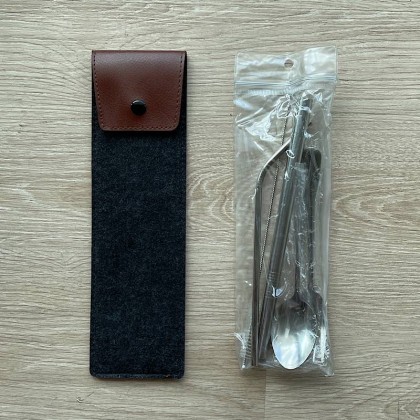 Travel Cutlery Set With Velvet Pouch