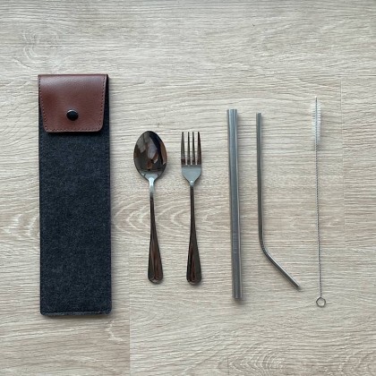 Travel Cutlery Set With Velvet Pouch