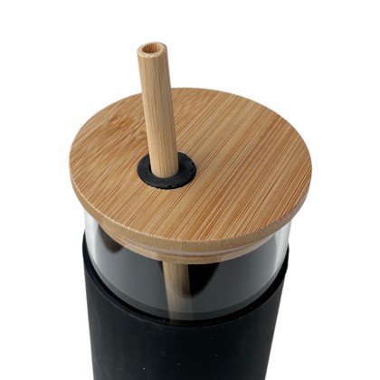 Bamboo Wood Drinking Glass Bottle