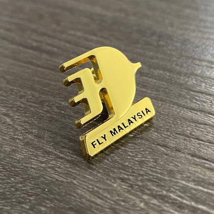 Custom "Fly Malaysia" Gold Metal Lapel Pin