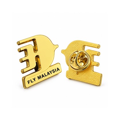Custom "Fly Malaysia" Gold Metal Lapel Pin