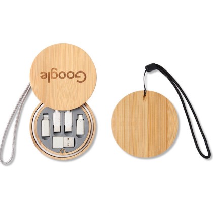 Premium 60W Type-C Fast Charging Cable Set with Customizable Bamboo Case