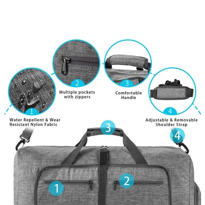 Foldable Travel Bag With Shoe Compartment