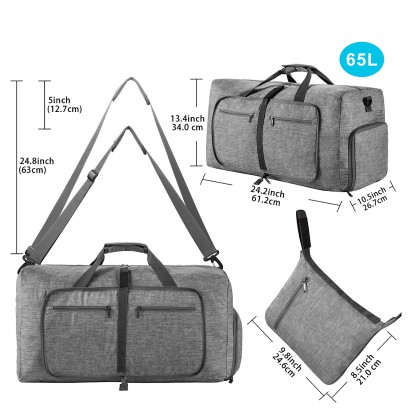 Foldable Travel Bag With Shoe Compartment