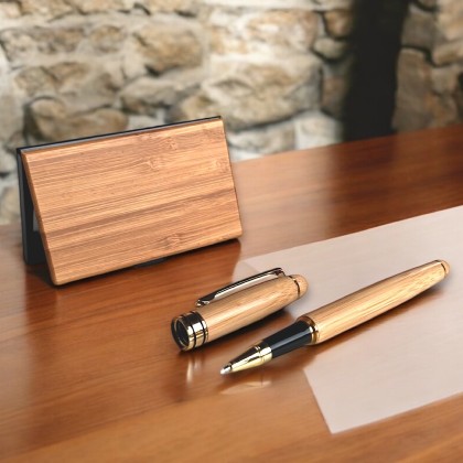 Bamboo Wood Pen Card Holder Gifts