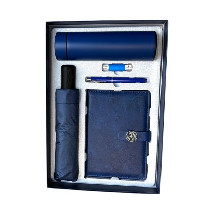 Premium Business Gift Set – Umbrella, Thermal Flask, Notebook, Pen, and Thumb Drive
