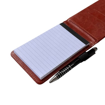 PU Leather Notepad with Pen – Custom Corporate Gift in Black, Blue & Brown