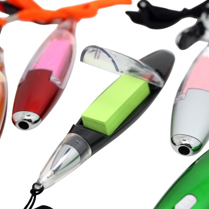 Custom Multifunction Pen with Sticky Notes, LED Light, Lanyard & Writing Pen 