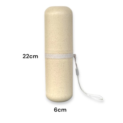 Eco-Friendly Wheat Straw Toothbrush Holder with Hand String – Customisable Promotional Gift