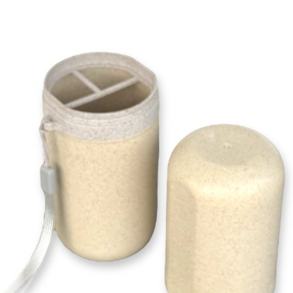 Eco-Friendly Wheat Straw Toothbrush Holder with Hand String – Customisable Promotional Gift