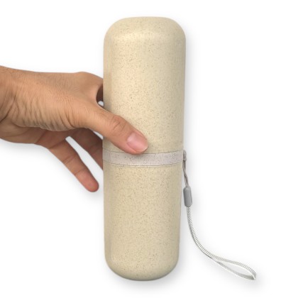 Eco-Friendly Wheat Straw Toothbrush Holder with Hand String – Customisable Promotional Gift