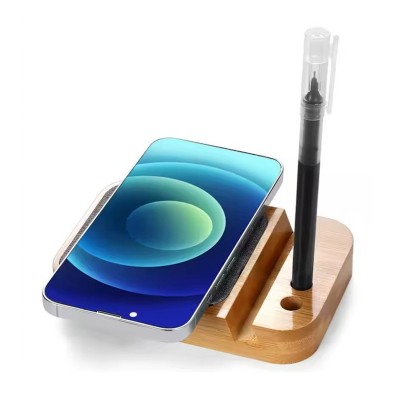 60W Wireless Desktop Mobile Charger with Built-in Cables & Pen Holder 