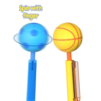 SpinTop Stress-Relief Pen – Custom Logo Ballpoint with Fidget Ball Top