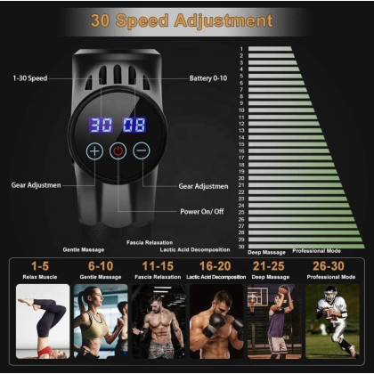 Customizable Percussion Body Massage Gun with 6 Heads & Powerful Motor