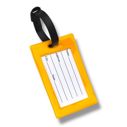 Customizable 2D PU Leather Luggage Tag with Security Privacy Flap