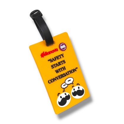Customizable 2D PU Leather Luggage Tag with Security Privacy Flap