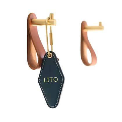 Customizable Classic Leather Keychain with Brass Loop