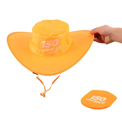 Customizable Foldable Nylon Hat in a Portable Pouch
