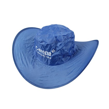 Customizable Foldable Nylon Hat in a Portable Pouch