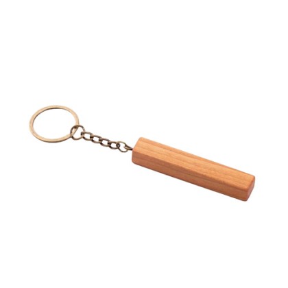 Customizable Rectangular Wooden Keychain for Engraved Logo