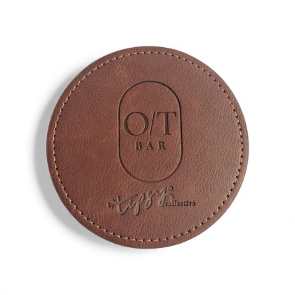 Customizable 8cm PU Leather Cup Coaster with Thermal Insulation