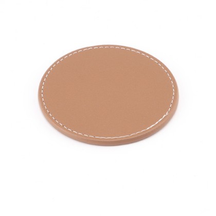 Customizable 8cm PU Leather Cup Coaster with Thermal Insulation