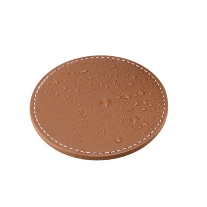 Customizable 8cm PU Leather Cup Coaster with Thermal Insulation
