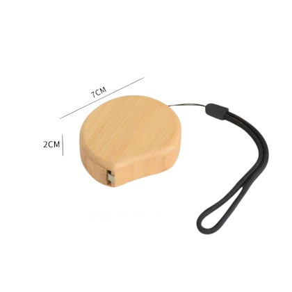 Customizable Mini Keychain Measuring Tape with Natural Wood Case (15cm)