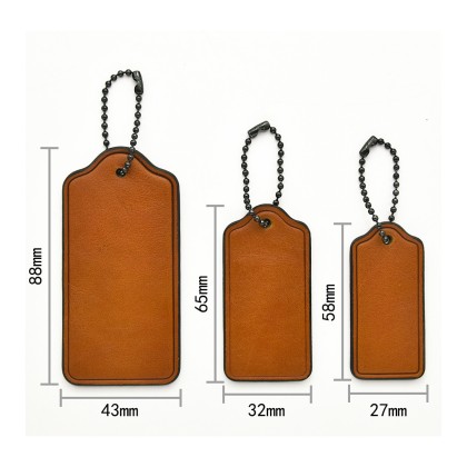 Customizable PU or Genuine Leather Keychains in Multiple Sizes