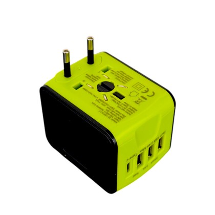 Customizable Universal Travel Adapter with 10A Fuse & LED Indicator