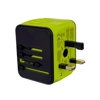 Customizable Universal Travel Adapter with 10A Fuse & LED Indicator