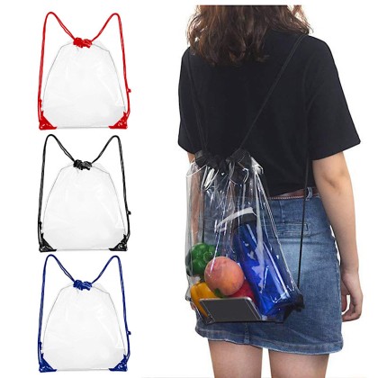Customizable Transparent Drawstring Bag for Events & Promotion