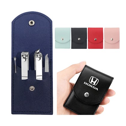Customizable Manicure Set in Premium PU Leather Travel Pouch