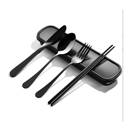 Customizable Stainless Steel 4-Piece Cutlery Set (Spoon, Fork, Knife, Chopsticks)
