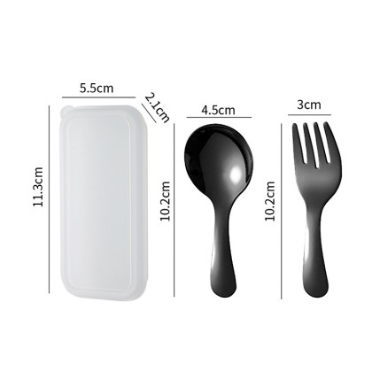 Customizable Mini Cutlery Set with PP Box and 304 Stainless Steel Spoon & Fork