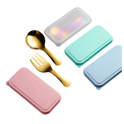 Customizable Mini Cutlery Set with PP Box and 304 Stainless Steel Spoon & Fork