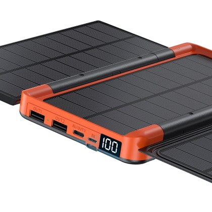 Customizable Industrial Style Outdoor Solar Power Bank (20000mAh, QC2.0, 12W)