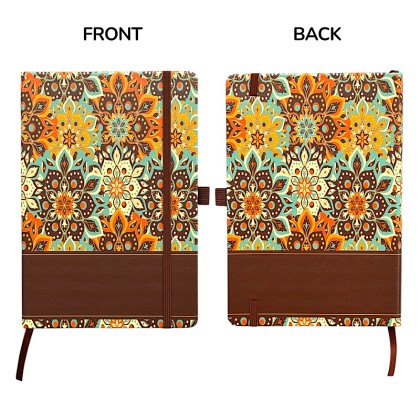 Customizable A5 PU Leather Hardcover Notebook with Traditional Batik Designs
