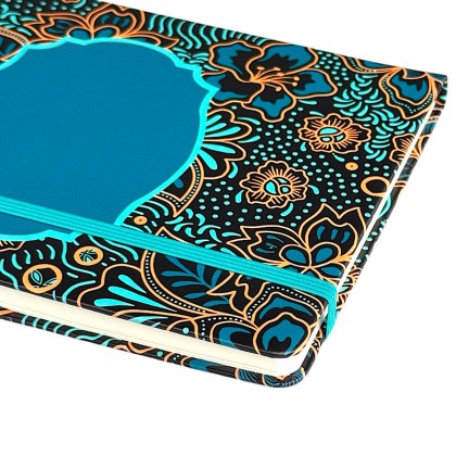 Customizable A5 PU Leather Hardcover Notebook with Traditional Batik Designs